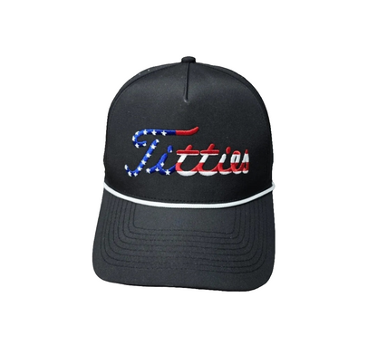 USA Patriotic Titties Black Trucker Cap Hat Adult Snapback