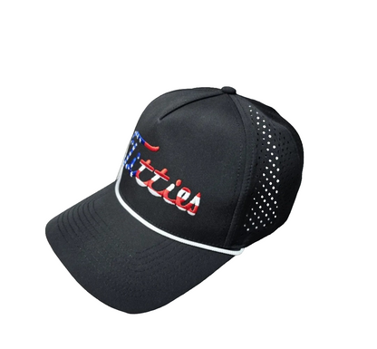 USA Patriotic Titties Black Trucker Cap Hat Adult Snapback