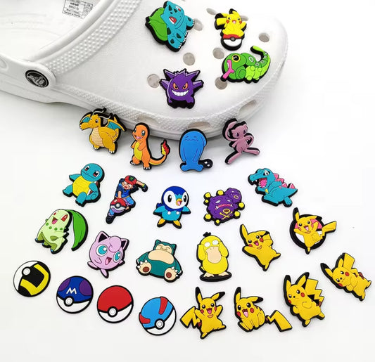27pc Lot of Pokemon Shoe Charms for Crocs
