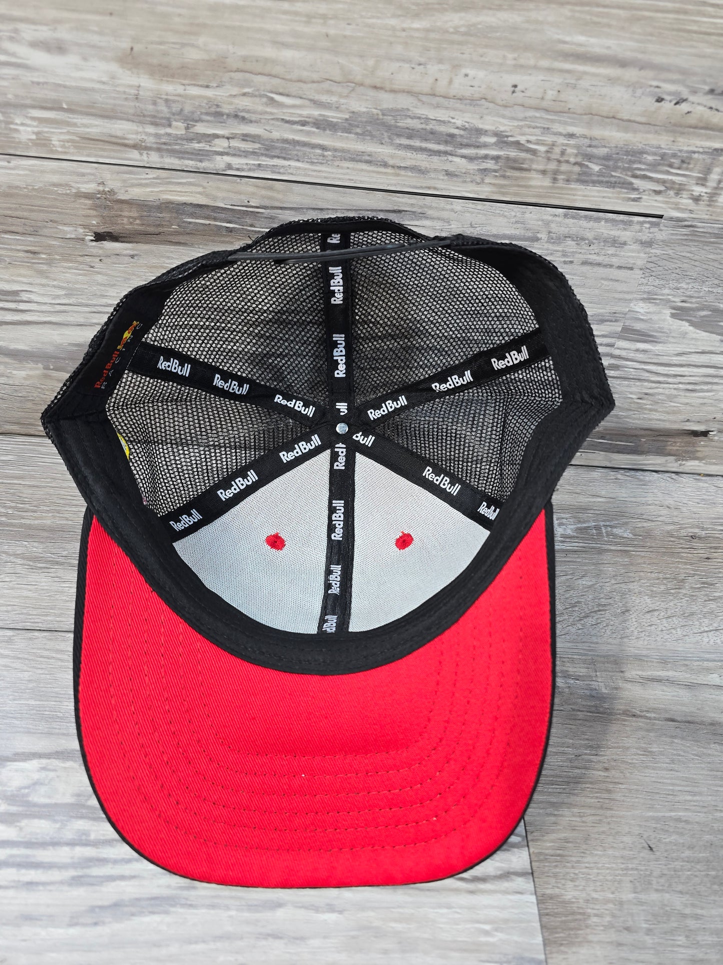 Red Bull Racing Adjustable Red Black Trucker Meshback Hat Cap Adult Snapback