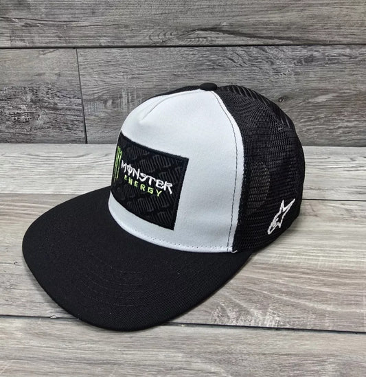 Monster Energy Drink Classic Logo Patch Strapback Hat Cap Adult Trucker Meshback