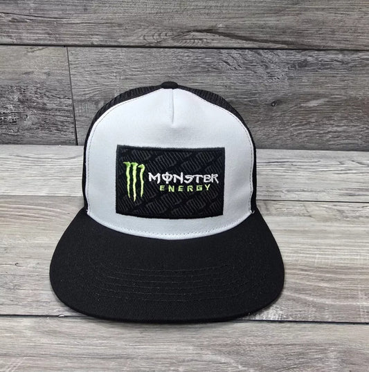 Monster Energy Drink Classic Logo Patch Strapback Hat Cap Adult Trucker Meshback