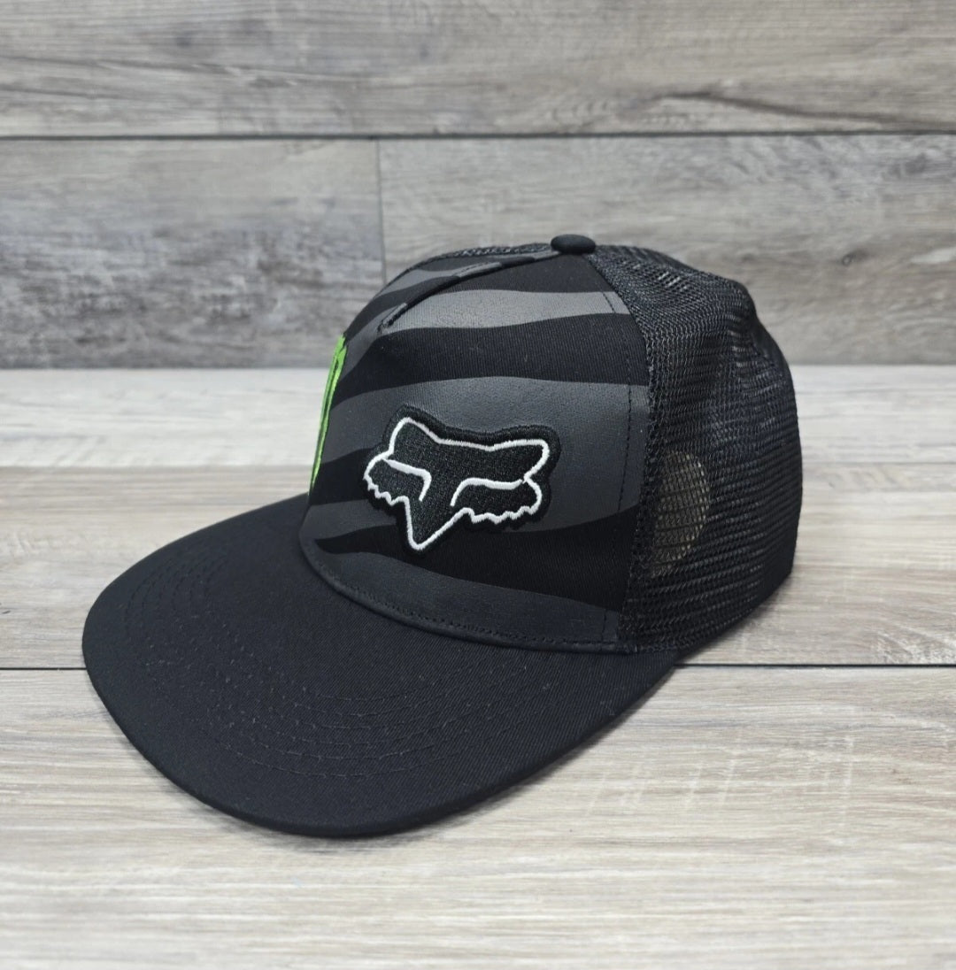 Monster Drink Fox Racing Cap Trucker Hat Adult Snapback Black Motorcycle