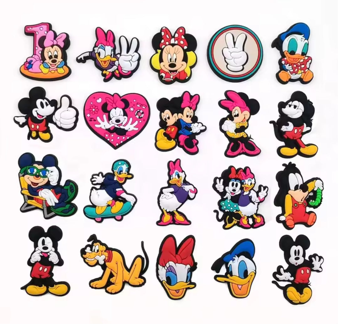 20 Piece Lot of Disney Shoe Charms for Crocs Mickey Minnie Donald