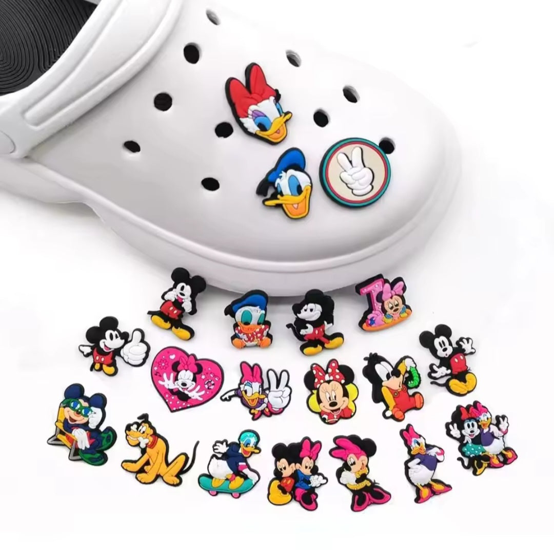 20 Piece Lot of Disney Shoe Charms for Crocs Mickey Minnie Donald