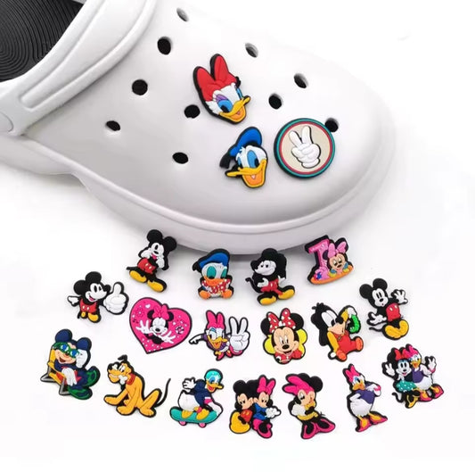 20 Piece Lot of Disney Shoe Charms for Crocs Mickey Minnie Donald